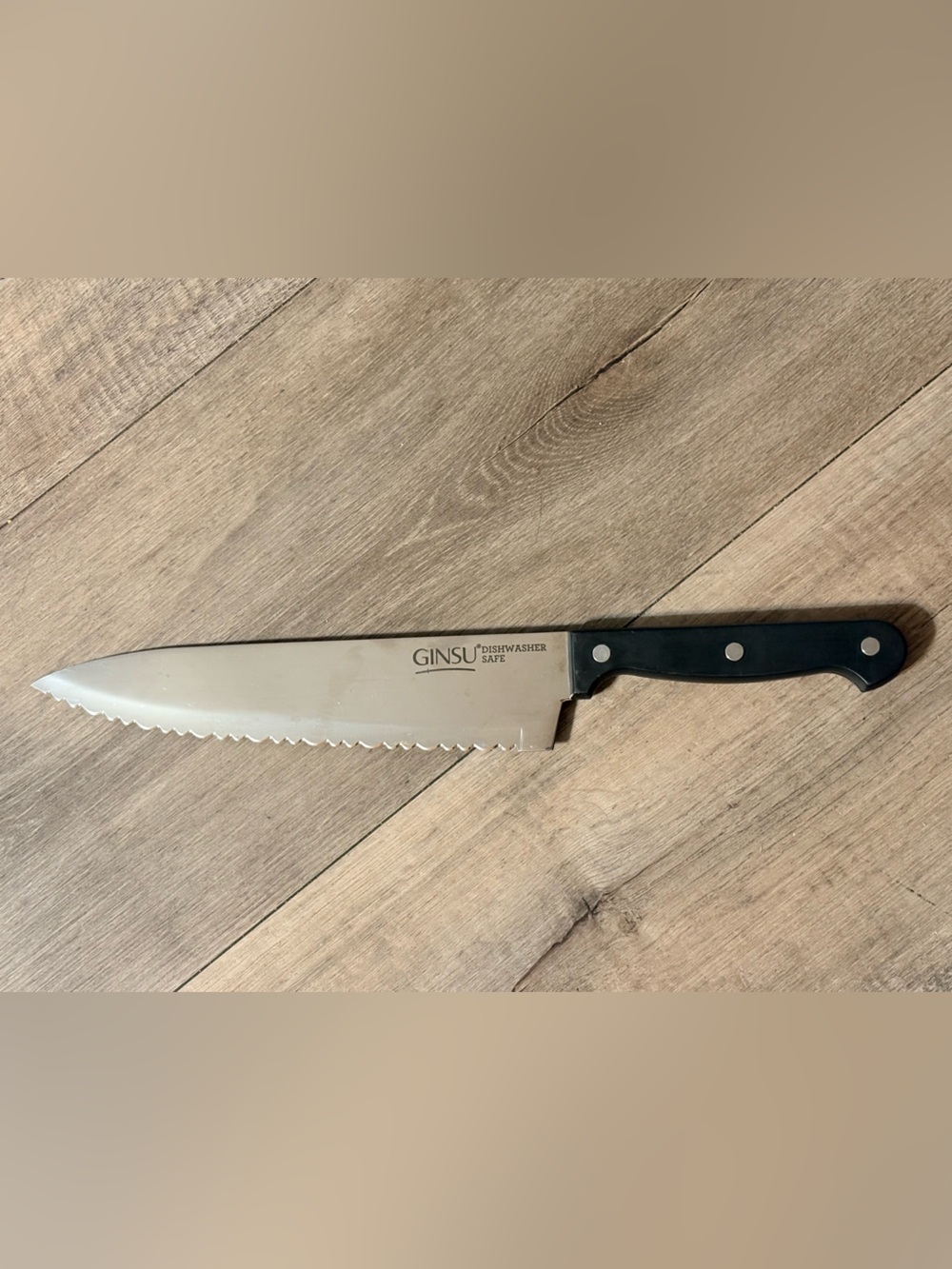 Ginsu Dishwasher Safe Serrated Slicing Utility Kitchen Knife 8"